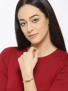 YouBella Women Set of 2 Silver & Gold-Toned Silver-Plated Cuff Bracelet