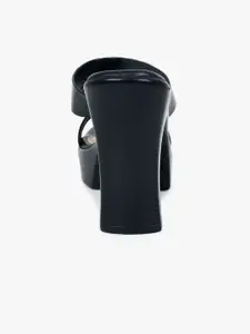 Glitzy Galz Black Block Heels