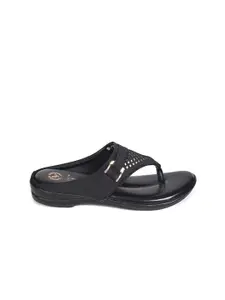 Ajanta Women Black Open Toe Flats