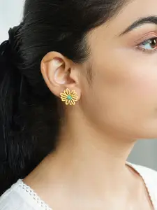 BEWITCHED Yellow & Green Contemporary Studs Earrings