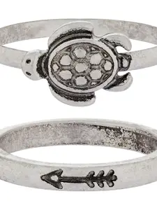 Accessorize Women Set of 2 Tilly Turtle Ring
