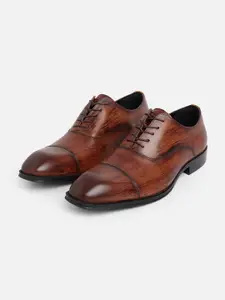 ALDO Men Brown Leather Formal Oxfords