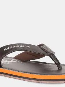 U.S. Polo Assn. Men Brown & Orange Comfort Sandals