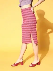 Athena Pretty Pink Striped Peekaboo Bottom Skirt