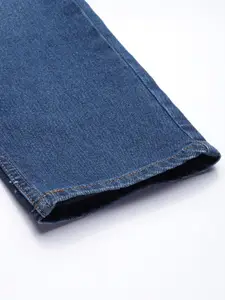 The Indian Garage Co Men Blue Slim Fit Low Distress Light Fade Stretchable Jeans
