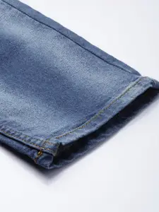 The Indian Garage Co Men Blue Slim Fit Low Distress Light Fade Stretchable Jeans