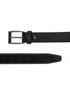 Van Heusen Men Black Textured Leather Belt