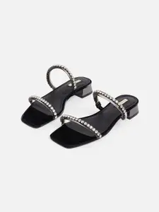 ALDO Black Embellished Block Heels