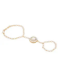 OOMPH Women Gold-Toned Ring Bracelet