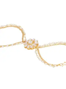 OOMPH Women Gold-Toned Ring Bracelet