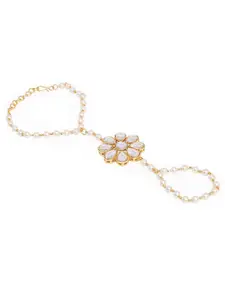 OOMPH Women Gold-Toned Ring Bracelet