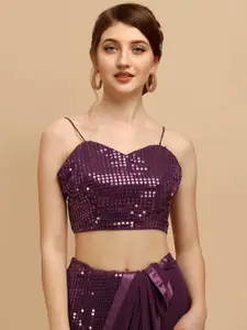 Sangria Women Sequinned Embellished Saree with Blouse Piece