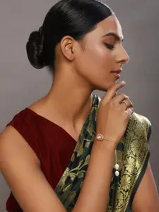 Ruby Raang Women Gold-Toned Brass Gold-Plated Charm Bracelet