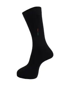 Dollar Socks Men Pack Of 3 Black Patterned Cotton Above Ankle-Length Socks