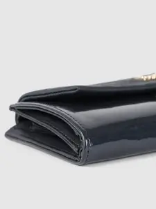 Baggit Women Navy Blue Textured Three Fold Wallet