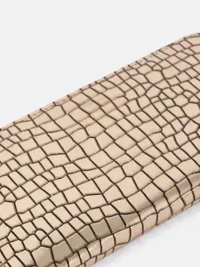 Bagsy Malone Women Gold-Toned Textured PU Zip Around Wallet