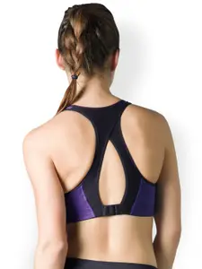 Amante Purple & Black Sports Bra ABR17116