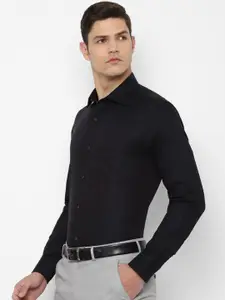 Louis Philippe Men Black Cotton Formal Shirt