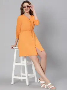 Oxolloxo Orange Satin Shirt Dress