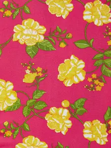RANGMANCH BY PANTALOONS Women Fuchsia & Yellow Floral Printed Kurta