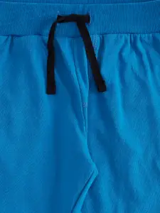 Pantaloons Junior Boys Blue Solid Cotton Track Pants