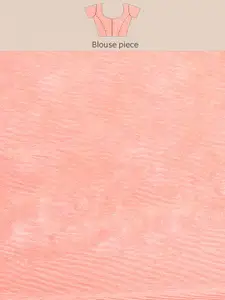 Anouk Peach-Coloured Floral Embroidered Sequinned Saree