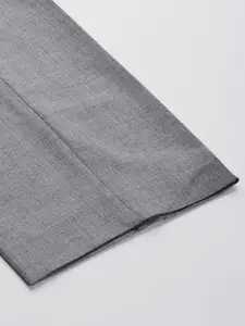 Park Avenue Men Grey Solid Smart Fit Trousers