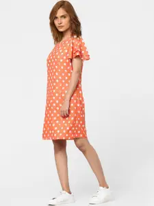 Vero Moda Orange & White A-Line Dress