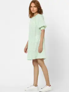 Vero Moda Green Floral A-Line Dress