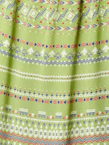 People Lime Green Printed Crepe Top