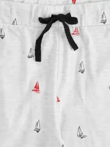 Pantaloons Junior Boys Grey Melange Printed Cotton Shorts