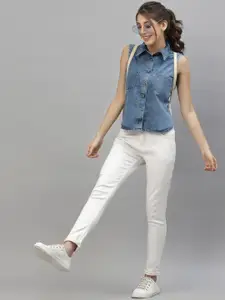 KASSUALLY Women Blue Casual Shirt