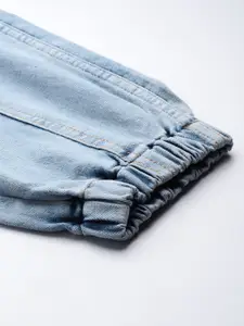 KASSUALLY Women Blue High-Rise Light Fade Stretchable Joggers