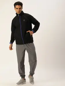 Sports52 wear Navy Blue & Grey Reversible Rain Jacket with Detachable Hood