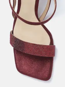 CORSICA Maroon Embellished Party Slim Heels