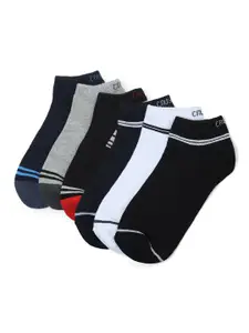 CRUSSET Men Pack of 6 Assorted Solid Cotton Ankle-Length Socks