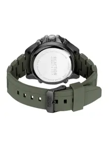 REACTION KENNETH COLE Men Grey Dial & Green Straps Analogue Watch KRWGQ2193003