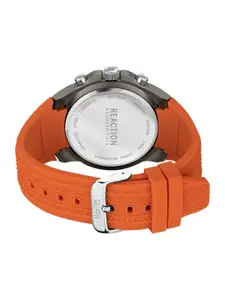 REACTION KENNETH COLE Men Black Dial & Orange Straps Analogue Watch KRWGQ2192902