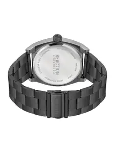REACTION KENNETH COLE Men Blue Dial & Grey Stainless Steel Bracelet Style Straps Analogue Watch