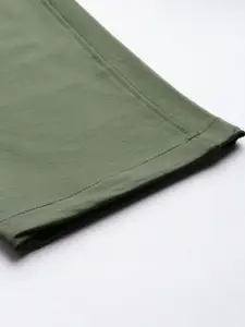 Louis Philippe Sport Men Olive Green Slim Fit Low-Rise Regular Trousers