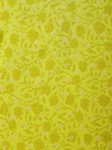 RANGMANCH BY PANTALOONS Lime Green Ethnic Motifs Printed Thread Work Kurta