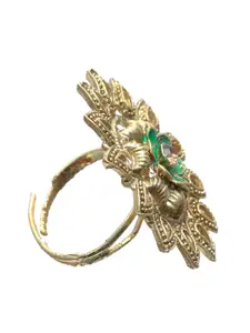 Priyaasi Women Gold Toned Blooming Flower Ring