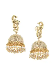 Priyaasi Gold-Plated Contemporary Jhumkas Earrings