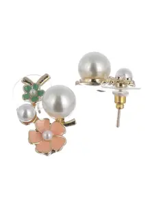 Priyaasi Gold-Toned Contemporary Half Hoop Earrings