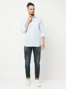 Crimsoune Club Men Blue Slim Fit Solid Casual Shirt