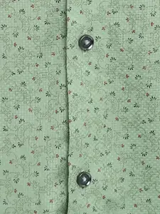 Turtle Men Green Slim Fit Printed Casual Shirt