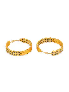 Voylla Gold-Toned & Blue Fashion Trendy Hoop Earrings
