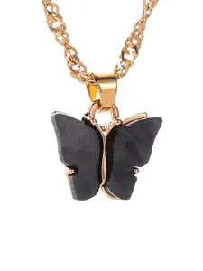 Vembley Black & Blue Gold-Plated Necklace