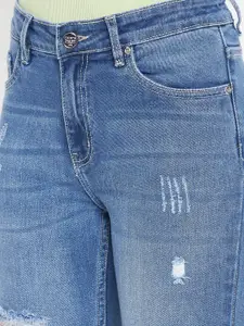 Madame Women Blue Mildly Distressed Light Fade Jeans