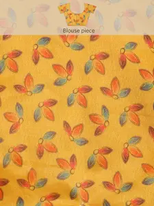 Anouk White & Pink Floral Organza Saree